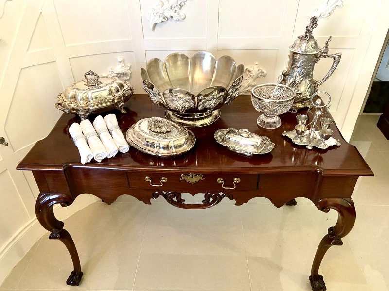 Rare 18th Century American Antique Chippendale Serving/Console Table - Image 10